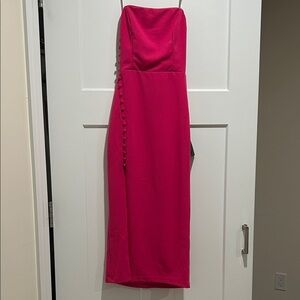 Lulu's Strapless Fuchsia Dress